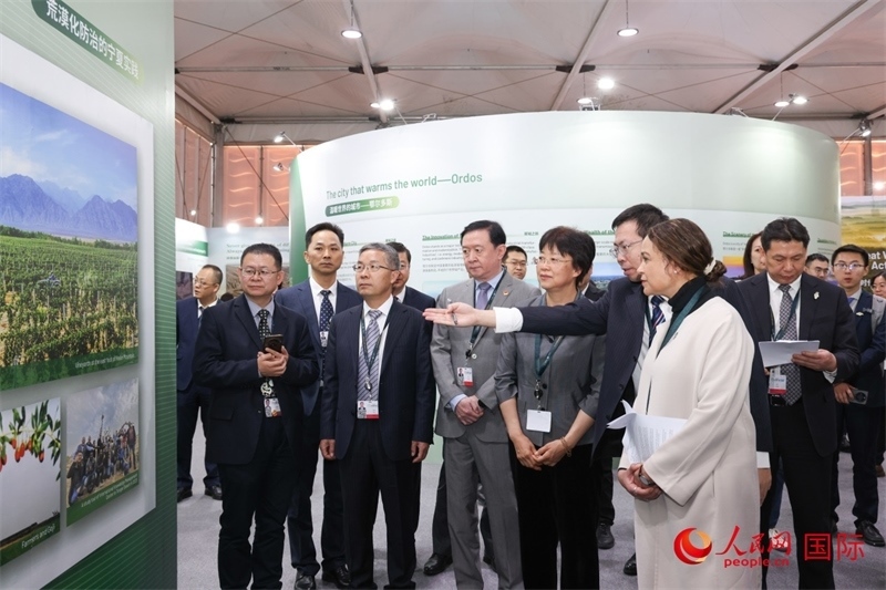 嘉賓參觀中國(guó)館。人民網(wǎng)記者任皓宇攝