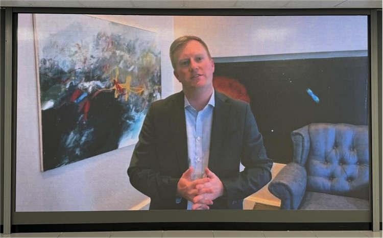 麥克弗森部長通過視頻表達對中南基建合作前景和未來了良好祝愿。中國銀行約翰內斯堡分行供圖