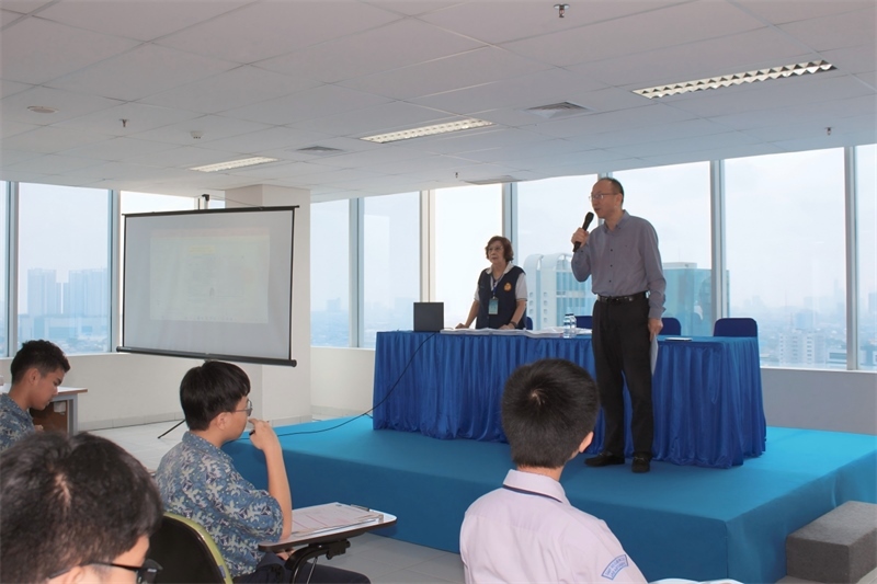 王思平參贊考前致辭。印尼雅加達(dá)華文教育協(xié)調(diào)機(jī)構(gòu)供圖