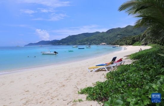 3月19日，游客在塞舌爾馬埃島海邊休閑。新華社記者 董江輝 攝