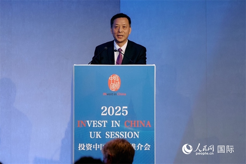 中國駐英國大使館經(jīng)濟商務(wù)公使余本林發(fā)表致辭。楊浩鵬攝
