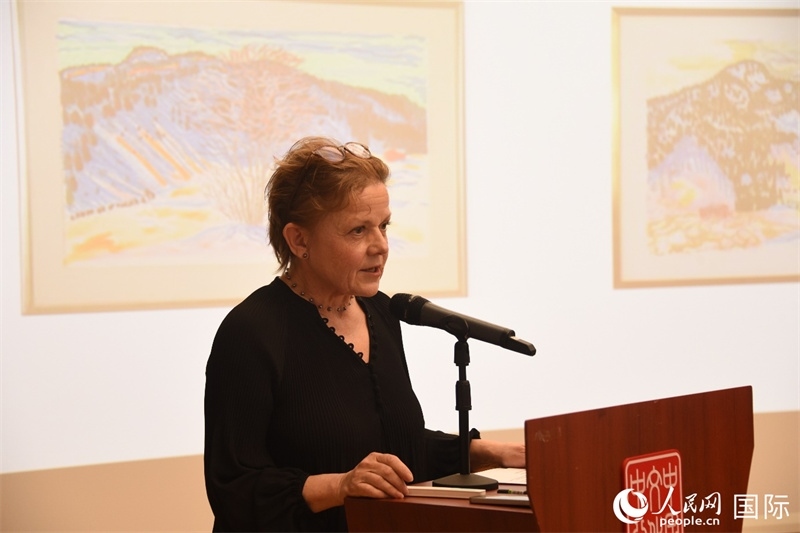 瑞典著名畫家比麗塔·穆爾的藝術(shù)講座。人民網(wǎng)記者 殷淼攝