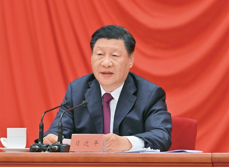 2022年5月10日，慶祝中國(guó)共產(chǎn)主義青年團(tuán)成立100周年大會(huì)在北京人民大會(huì)堂隆重舉行。中共中央總書(shū)記、國(guó)家主席、中央軍委主席習(xí)近平在大會(huì)上發(fā)表重要講話。 新華社記者 岳月偉/攝