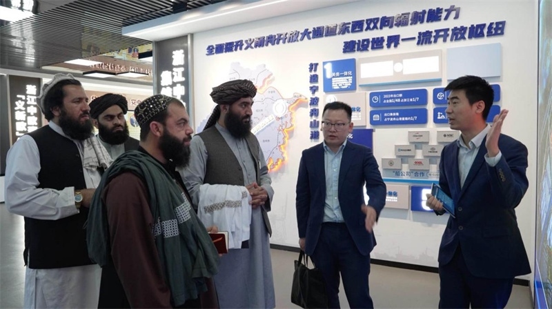 代表團在義新歐班列始發(fā)站參觀。CGTN記者 楊剛攝