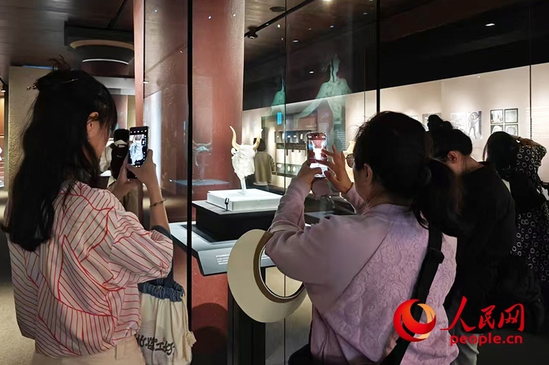 觀眾在故宮博物院參觀展覽。人民網(wǎng)記者 韋衍行攝