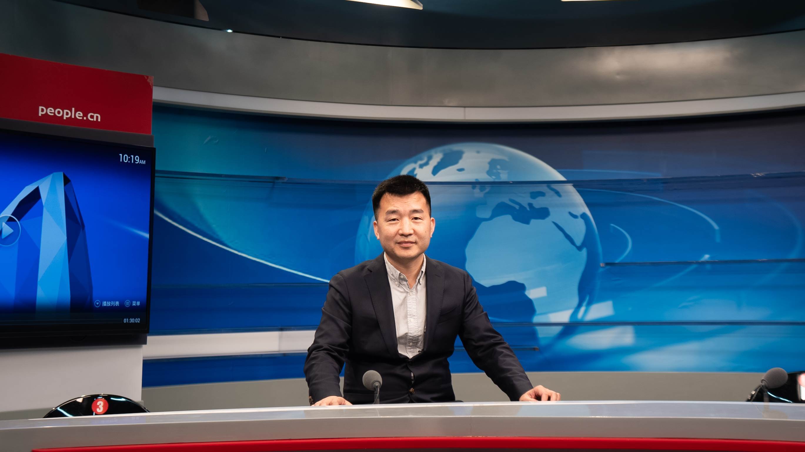 應(yīng)急管理部國家自然災(zāi)害防治研究院研究員，博士生導(dǎo)師許沖作客人民網(wǎng)。人民網(wǎng)記者 葛泰佚攝