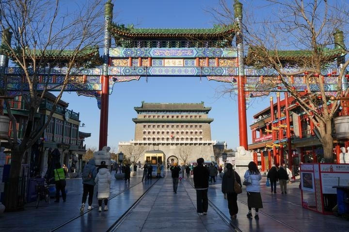 這是2024年12月26日從前門大街拍攝的正陽(yáng)門箭樓。