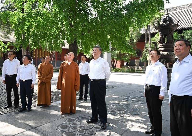 △2025年5月19日，習(xí)近平總書記在河南洛陽白馬寺考察。